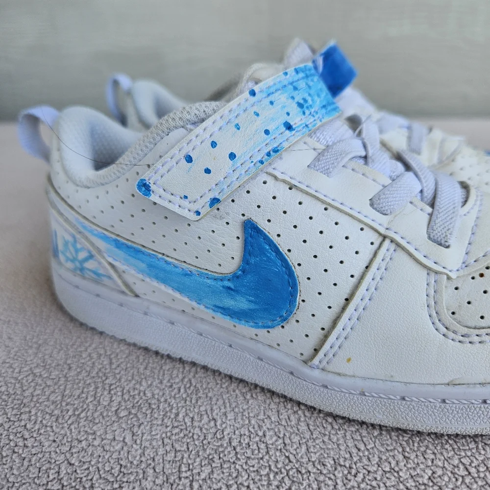 Nike Court Borough Low 2 Toddler Sneaker 10C White Frozen OOAK Olaf AV3172-100